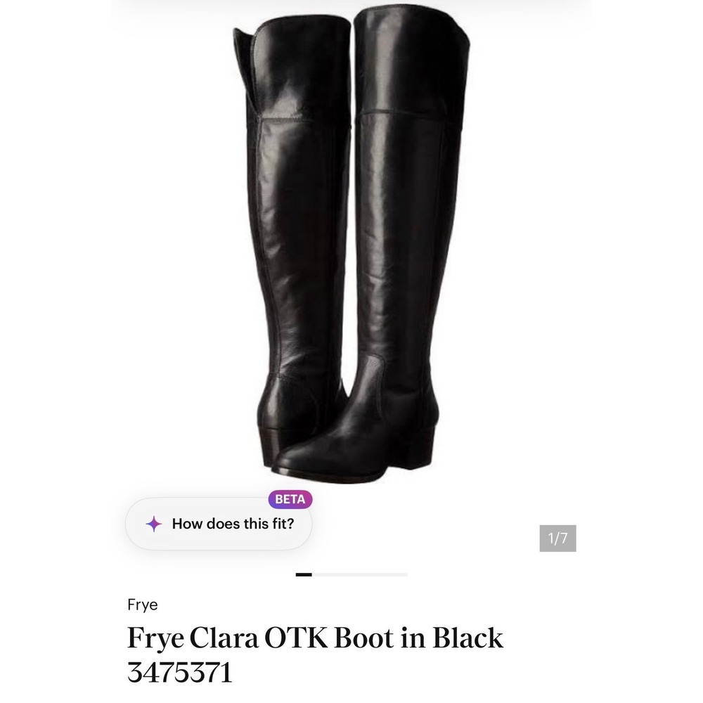Frye Clara OTK Over The Knee Black Leather Boots Womens 8.5M - Picture 2 of 14